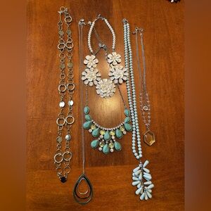 Elegant Multi-Color Statement Necklace Set Jewelry Lot